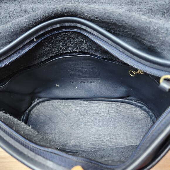 Vintage Coach 4150 Made in USA Fletcher Saddle Bucket Crossbody Bag Flap Black - Picture 10 of 11